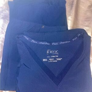 Cherokee iFlex Deep Blue Scrub Set